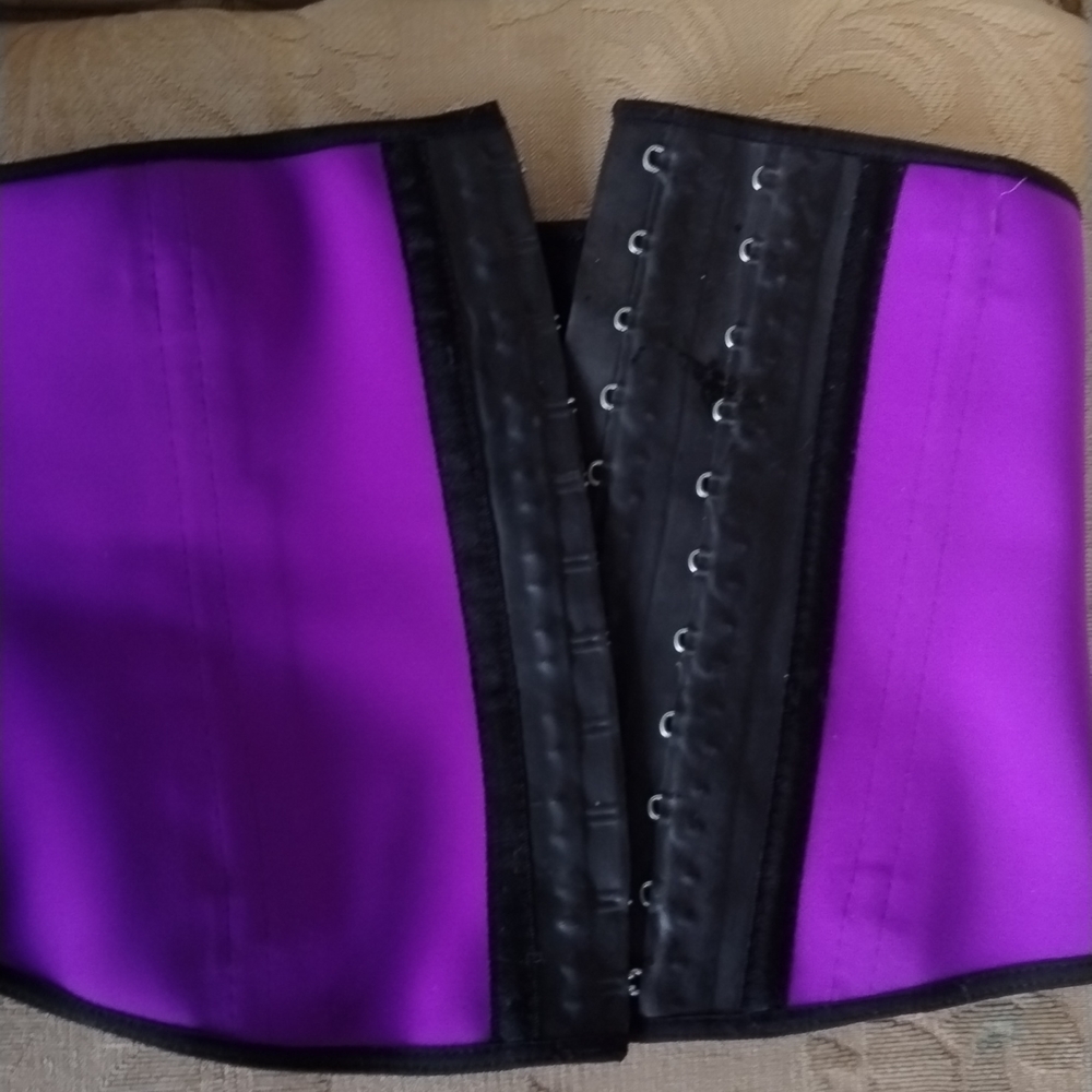 Purple and black waist trainer